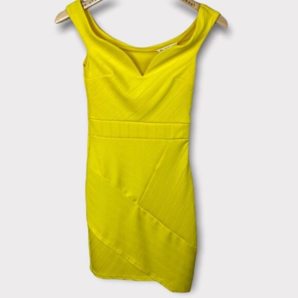 NWT Miss Selfridge Yellow Mini Dress Asymmetric Hem Size 0 New With‎ Tags Boho - Picture 3 of 13